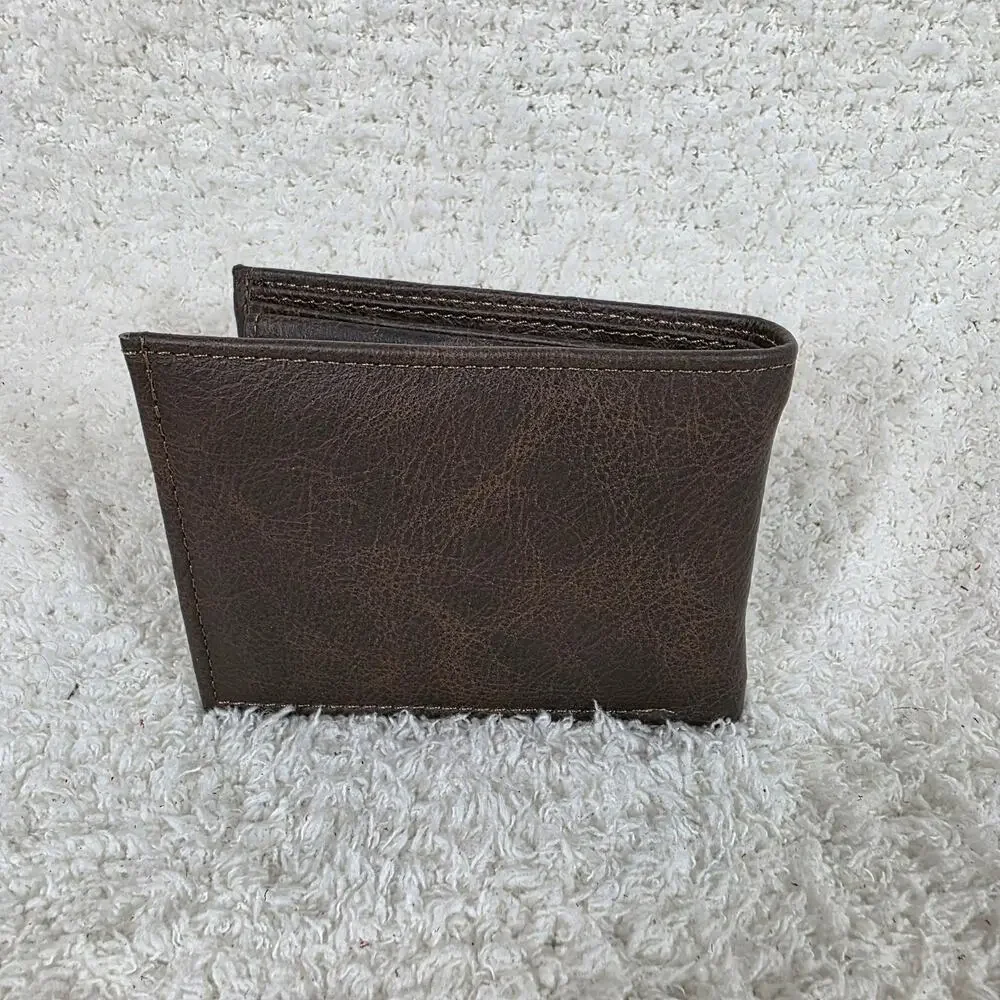 Men's Genuine Leather Bi-Fold Wallet Matte Brown Design Made in Mexico